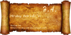 Hruby Adrián névjegykártya